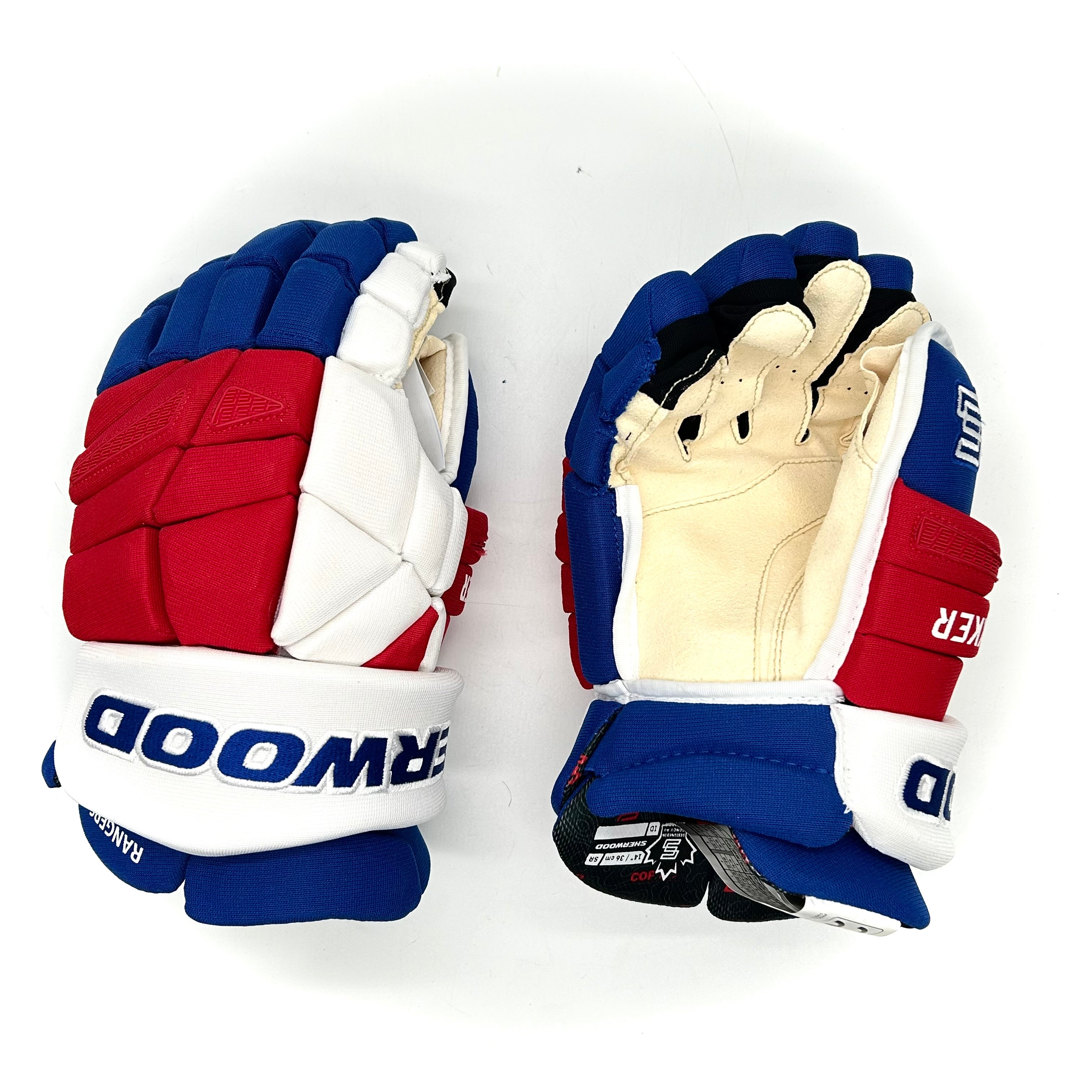 Gant Sherwood Rekker Legend Pro – NHL Pro Stock – Paume Pro – Rangers de New York (Rouge/Blanc/Bleu)